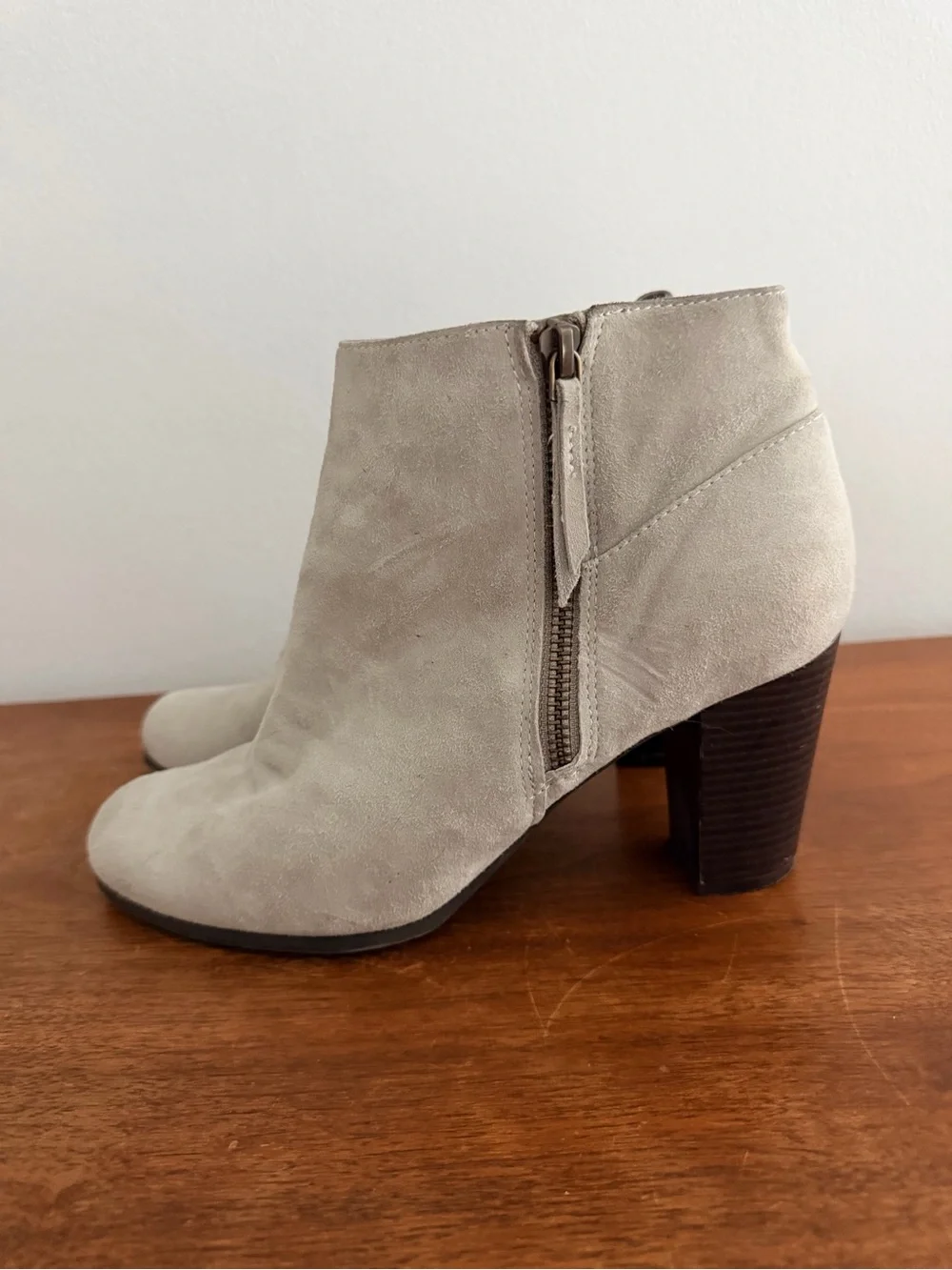 Cole Haan Women's Suede Ankle Booties in Light Taupe/Grey